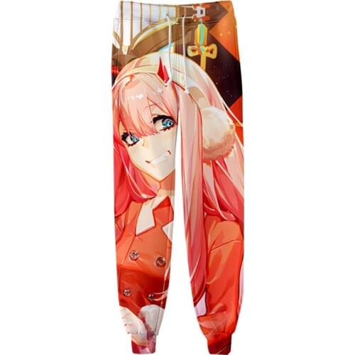 2021 Anime Cartoon Darling In The Franxx Zero Two Printing 3D Joggers Pants Men/Women Dropshipping Casual Sweatpants Trousers