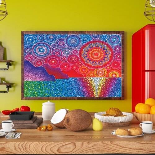 DIY 5D Mosaic Full Drill Special Shape Diamond Landscape Resin Painting Kit Rhinestone Drawing Home Art Craft Bedroom Decor