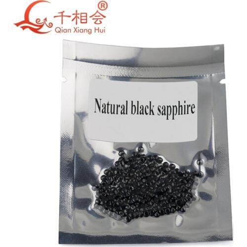 0.8-6mm natural black sapphire round shape briilion cut loose gem stones