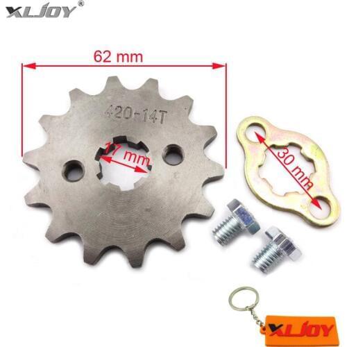 XLJOY 420 14 Tooth 17mm Front Chain Engine Sprocket Gear For 50cc 70cc 90cc 110cc 125cc Dirt Pit Bike ATV Quad Go Kart