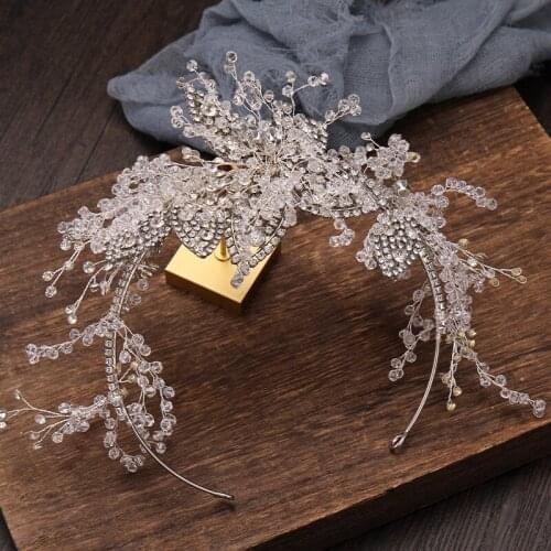 Rhinestone Flower Headband Retro Bangs Fixed Hair Loop Hair Styling Bridal Wedding Birthday Hair Accessories for Women Girls