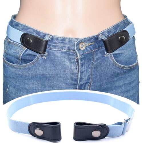 Buckle-Free Waist Belt For Jeans Pants No Buckle Stretch Elastic Waist Belt For Women/Men
