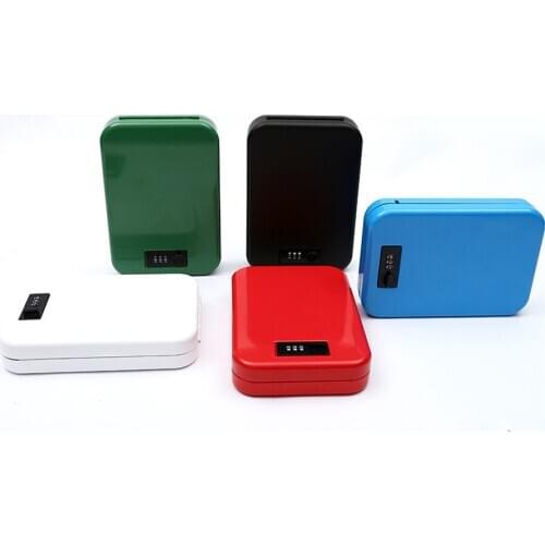 Password Safes Portable Car Safe Box Handgun Valuables Money Jewelry Storage Box Security Strongbox 1mm Cold-Rolled Steel 5color