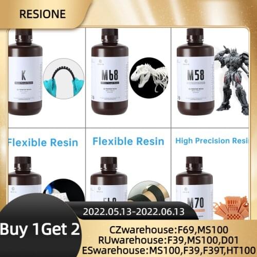 Resione 1KG ABS Like Tough Flexible Dental Transparent UV Resin 3d For Elegoo Anycubic Resin 3d Photon Resin