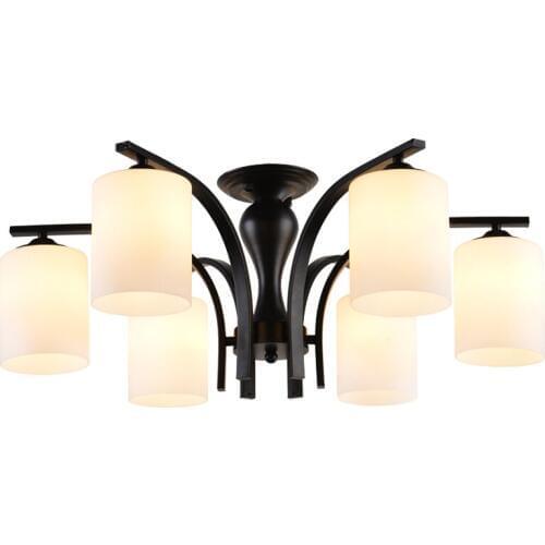 Modern Iron Glass Flush Mount Light Living Room Decoration 6 Lights Nordic Simple Ceiling Lamps Indoor Home Lighting E27 CL231-6