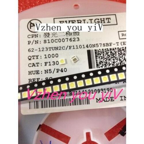 100pcs EVERLIGHT LED 3030 lamp beads 1W LCD TV Backlight Lamp beads 6V cool white With Zener Pressure