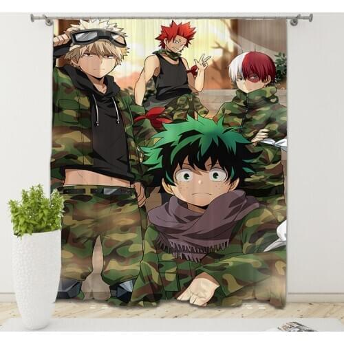 Anime My Hero Academia 3D Printed Curtain Kids Bedroom Living Room Curtain Home Decoration Parlour Room Blackout Curtains 05