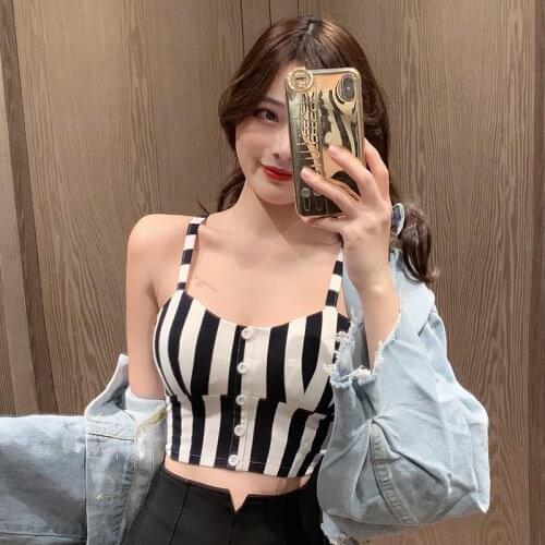 Camisole womens outer wear sleeveless and wild umbilical sexy student Korean short tube top bottoming top
