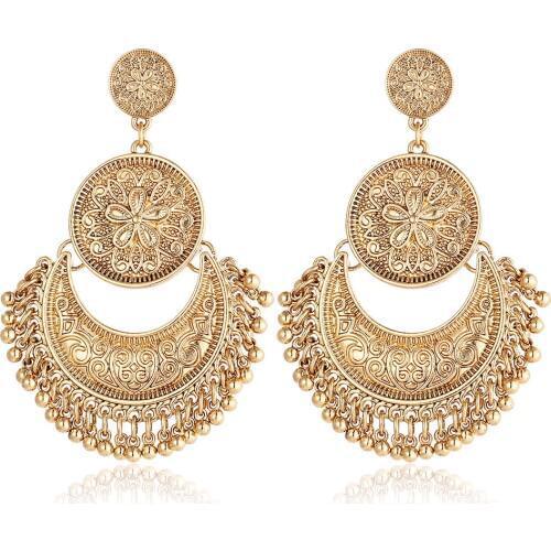 Big Dangle Earrings For Women Flower Drop Earring Long Bohemia Beads Tassel Statement Charm Ethnic Jewelry Accessories Eardrop