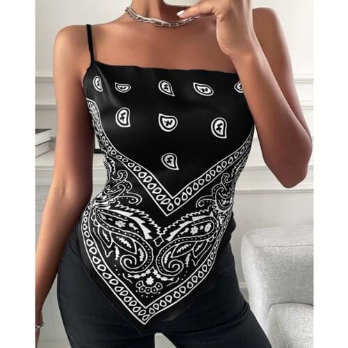 Womens Satin Corset Sexy Crop Top Print Sexy Backless Camisole Bandana Tank Tops 2021 Summer Lady Sling Strap Club Vests