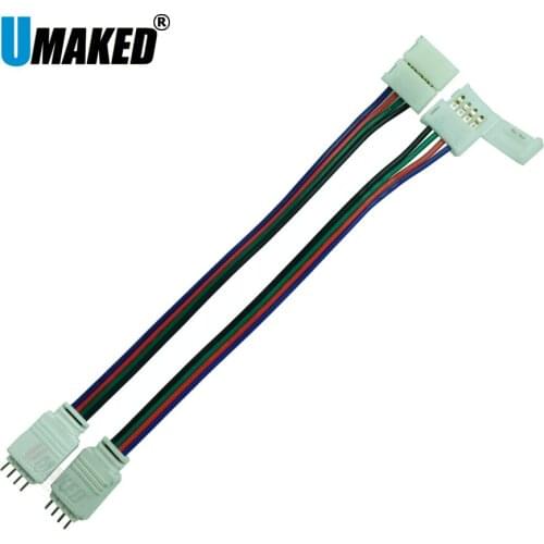 100PCS 4Pin Solderless connector Quick no soldering Connector Female male connector for led RGBW strip lighting