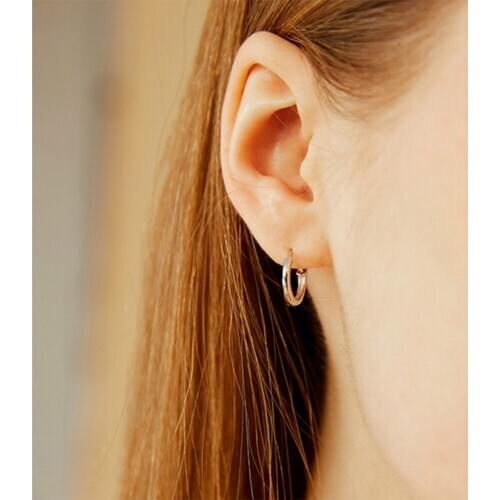 2020 New Arrival Minimalist Earrings 10MM 316L Stainless Steel Gold Color Hoop Earrings for Women Jewelry Gift New