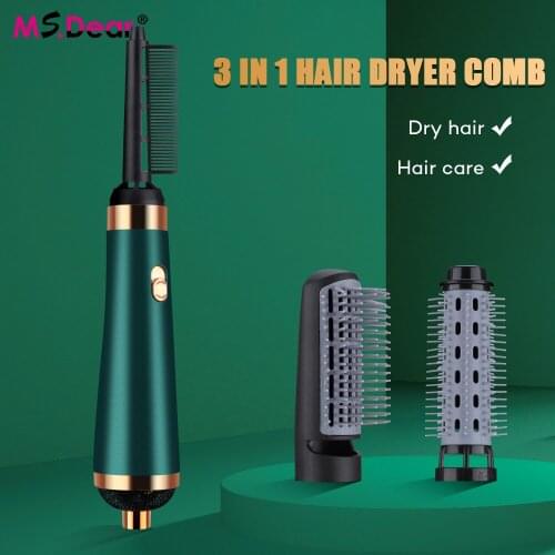 3 in 1 Hair Dryer Brushes Hot Air Styler Comb Hair Blower Brush For Curler Straightener Auto Curling Iron Ionic Hair Style