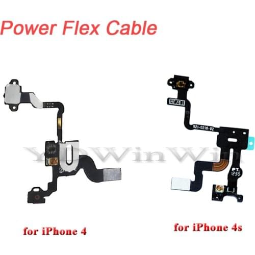 5pcs Power Button On Off Flex Cable For iPhone 4 4S Volume Button Power Switch Key Flex Cable