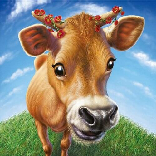 5D DIY Full Square Round Resin Diamond Painting "Cow" Cross Stitch Embroidery Mosaic New Arrival Home Accessories