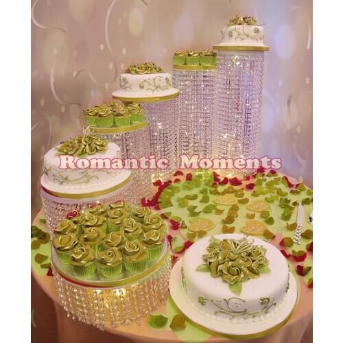 6 PCS Wedding Crystal Round Cake Stand - Banquet Cake Display - Wedding Decoration Party Props