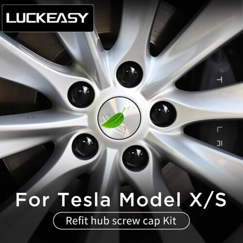 LUCKEASY Exterior Modification Accessories Wheel Lug Nut Cover for Tesla ModelX and ModelS Car wheel screw cover set