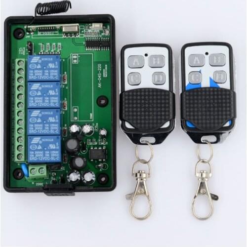 AC 85V 110V 220V 4CH RF Wireless Remote Control System Radio Wireless Lighting Switch Learning Code Receiver Transmitter