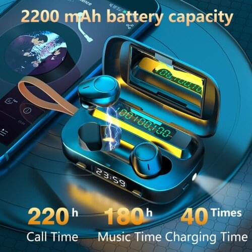 M13 TWS Wireless Waterproof Bluetooth 5.1 Headset with Microphone LED Display