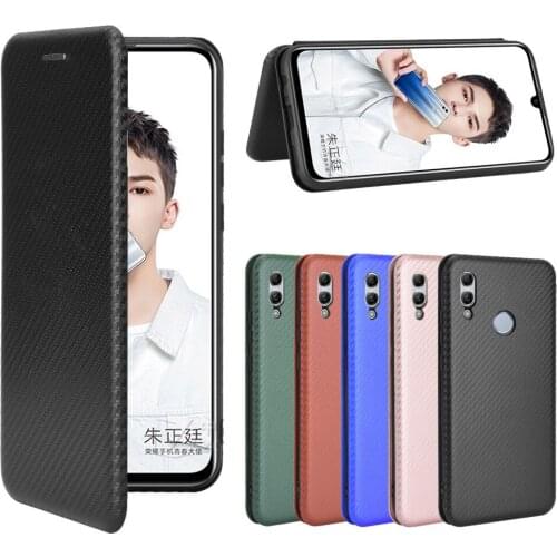 For Huawei Nova Lite 3 Case Luxury Flip Carbon Fiber Skin Magnetic Adsorption Case For Huawei Nova Lite3 Phone Bags