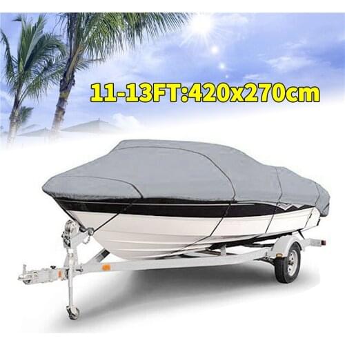 Silver Oxford Fabric Anti-smashing Tear Proof 300D Boat Cover Yacht Outdoor Protection Waterproof Boat Cover for V-shaped Boat