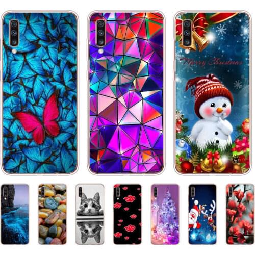 For Samsung A70 Case A705 Flower Silicone Back Cover on For Samsung Galaxy A70 Soft TPU phone case A 70 A705F coque shell