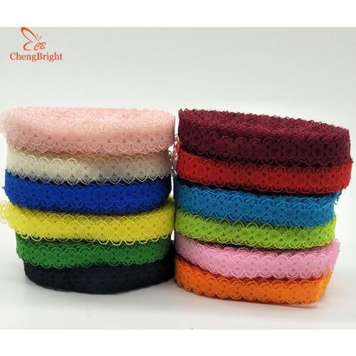 ChengBright 10 Yards Lace Ribbon Tape 14MM Wide Lace Trim DIY Embroidered Net Lace For Sewing Decoration African Lace Fabric