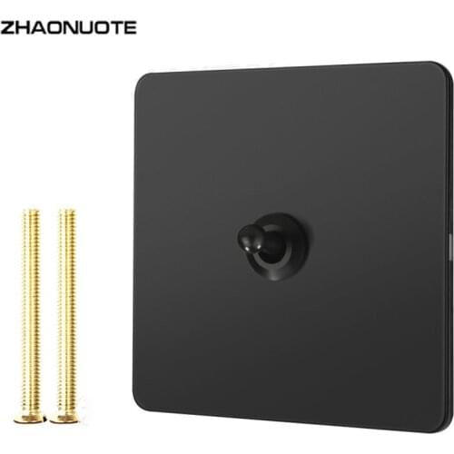 Black Brass Lever Wall Toggle Switch 1-4 Gang 2 Way Stainless Steel Panel Wall Light Switch EU Socket