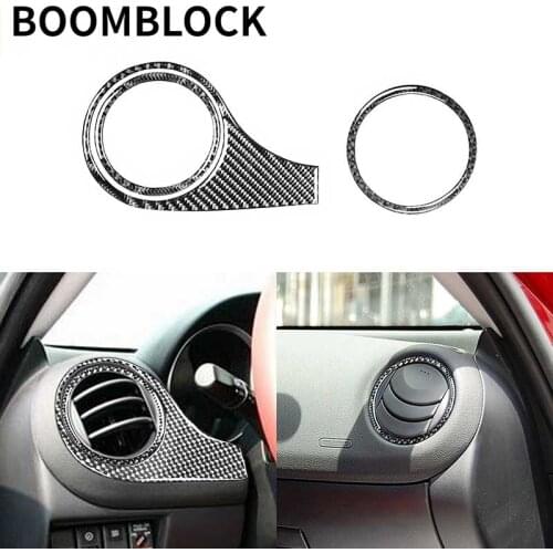 For Mazda RX-8 RX8 2004 2005 2006 2007 2008 Accessories AC Outlet Air Vent Frame Ring Cover Carbon Fiber Interior Auto Sticker