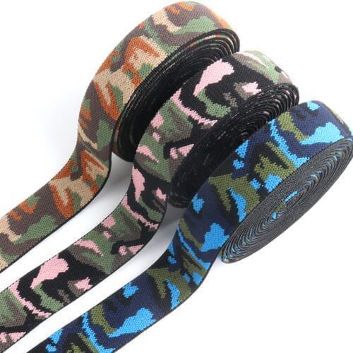 25mm Thicken Camouflage Pattern Elastic Band 2.5cm Rubber Bands Apparel Bags Home Textile Sewing Accessories DIY