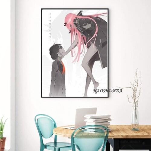 Hd print canvas painting Darling in The FRANXX Zero Two Anime Poster Wall Decor Art Print ready hang frame