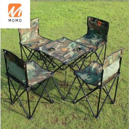 Wholesale Outdoor Camo Portable Folding Table Chair Set, for Camping and Fishing