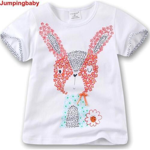 Jumpingbaby 2019 Girls T shirt Kids Baby Girl Summer Clothes Top T-shirt White Tshirt Camiseta Camisetas Vetement Enfant Fille