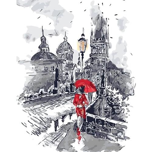 Painting By Numbers Landscape 40x50cm Drawing On Canvas HandPainted Street Art Picture Kits DIY Gift Home Decoration