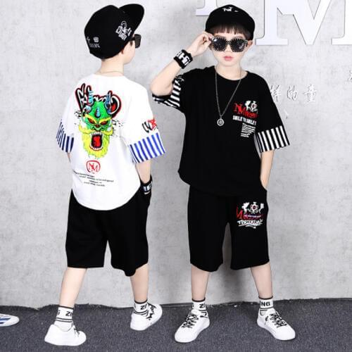 Boys Girls Clothing Set Summer Short Sleeve Cartoon Unicorn Cotton Children Kids Clothes Suit Outerwear T-shirts Two-piece Set