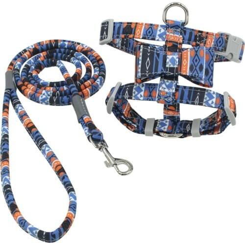 Pet Polyester Harness And Leash Set Japanese Style Cat Dog Escape Proof Vest Harness and Traction Rope Set Arnes Perro