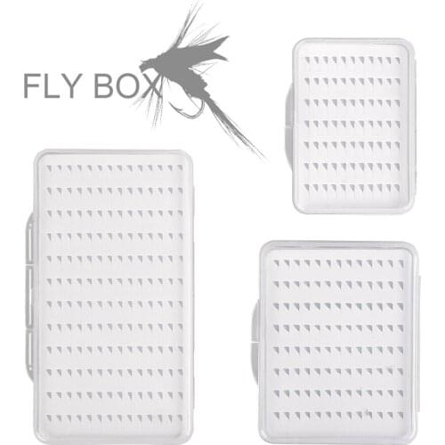 Fly Hook Box Fly Fishing Hook Box with Foam Waterproof Durable Fishing Gear Transparent S M L Size Pesca Fishing Tackle Box