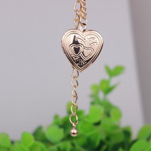 Creative Double Heart Pendants Necklace Jewelry Can Open Photo Locket Silver Gold Exquisite Necklaces For Women Men Gift