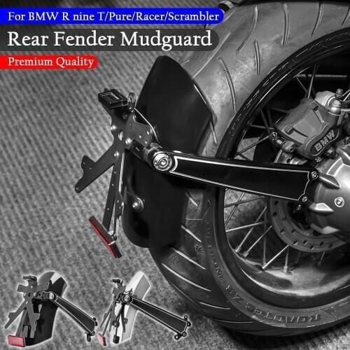 Rear Fender Mudguard Bracket with License Plate LED Light For BMW R NINE T R NINET R9T Scrambler Racer Pure Urban G/S 2014-2019