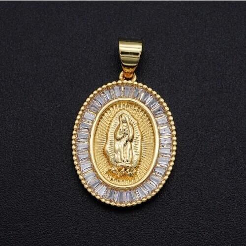 15x25mm CZ Zircon DIY Jewelry Virgin Mary Charm Pendant Wholesale Religious Fashion Jewellery Pendants