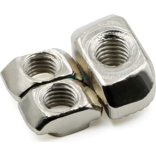 10/20/50/100pcs M3/M4/M5*10*6 for 20 Series Slot T-nut Sliding T Nut Hammer Drop In Nut Fasten Connector 2020 Aluminum Extrusion