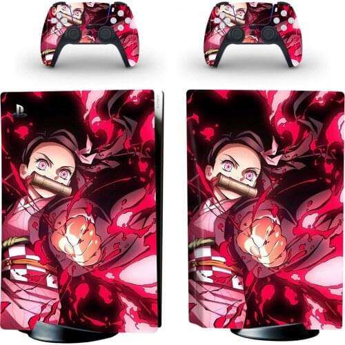 Demon Slayer PS5 Standard Disc Skin Sticker Decal Cover for PlayStation 5 Console and Controllers PS5 Disk Skin Sticker Vinyl