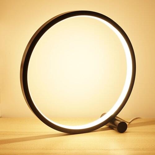 Modern Table Lamp Aluminum LED bedroom reading lamp Touch/Button Switch Round Night Light Dimmable Bedside Lamp For Living Room