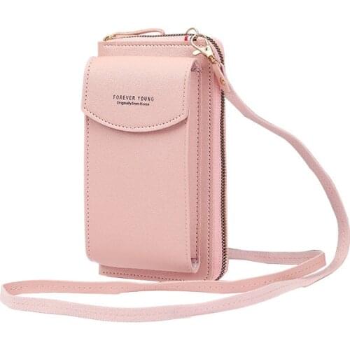 New womens wallet solid color small diagonal cross bag multifunctional mobile phone bag medium and long versatile zero wallet