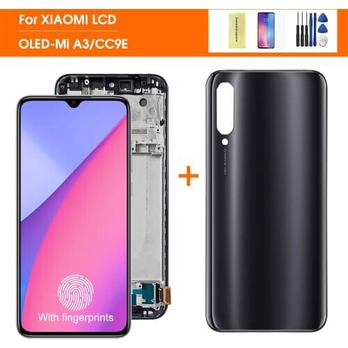 Super Amoled For Xiaomi Mi A3 LCD MIA3 Touch For Xiaomi MI CC9E Screen Replacement Digitizer Sensor Glass For Mi A3 Display