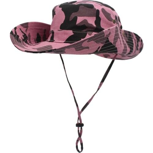 Outfly Camouflage Beach Hat Outdoor Sun protection UV Protection Wide Brim Bucket Hat Cowboy Hat Fishermans Hat