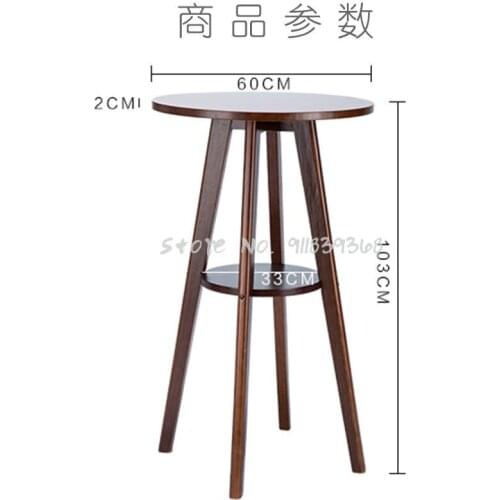 Simple Modern Solid Wood Bar Table Bar Table Dining Table Square Table Coffee Table Small Family Round Bar Table