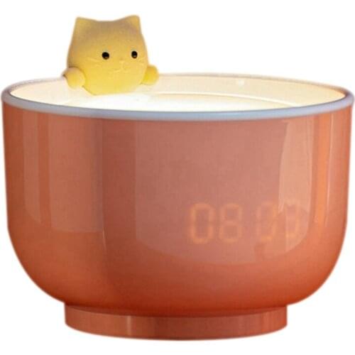 PPYY-Alarm Light, Three Levels of Light Can Be Adjusted Freely. Cartoon Cat Alarm Clock Light for Girls, Bedroom