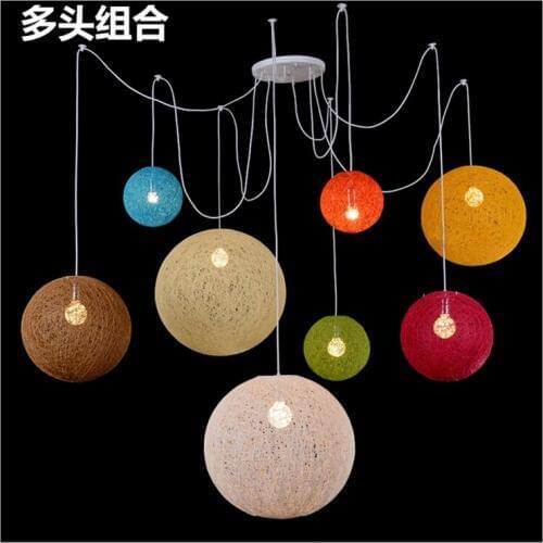 Random Light Simple Rattan Ball Pendant Light Natural handmade twine vines ball lights Restaurant Bar Lighting