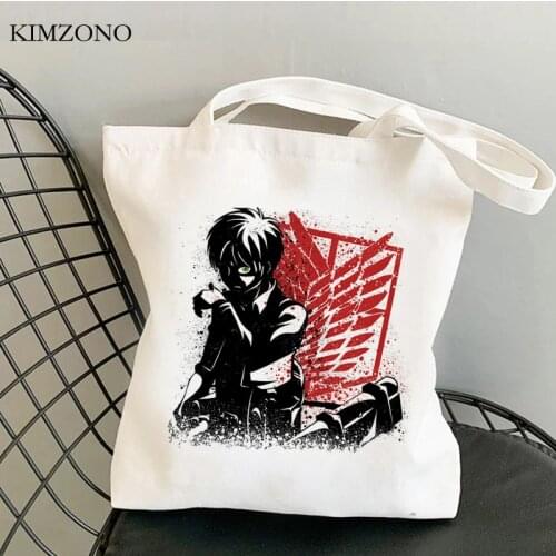 Attack on Titan shopping bag bolsas de tela jute bag grocery handbag recycle bag shopper bag jute woven cloth boodschappentas